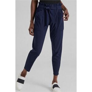Athleta Skyline Navy High Rise Tie-Waist Jogger Pants Paperbag 4P